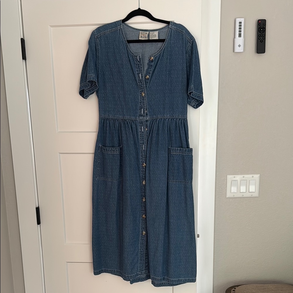 Vintage Farm Denim Button-Down Dress